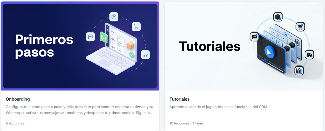 Academia del CRM con los cursos de Onboarding y Tutoriales